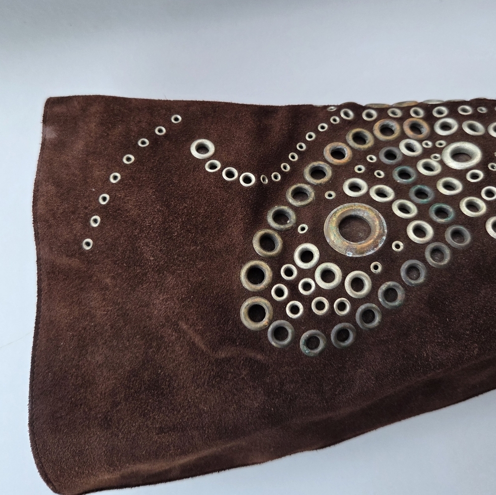 Dolce & Gabbana Brown Suede Butterfly Rivet Heeled Boots Size 39 - Picture 4 of 16